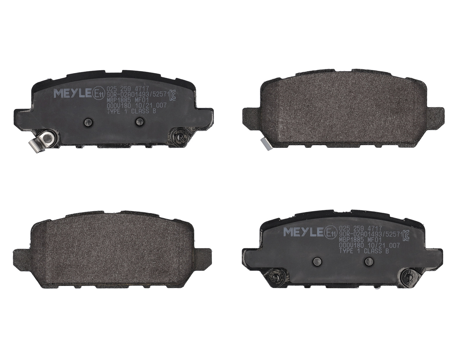 MEYLE Bremseklodser 0252594717 bagaksel for HONDA
