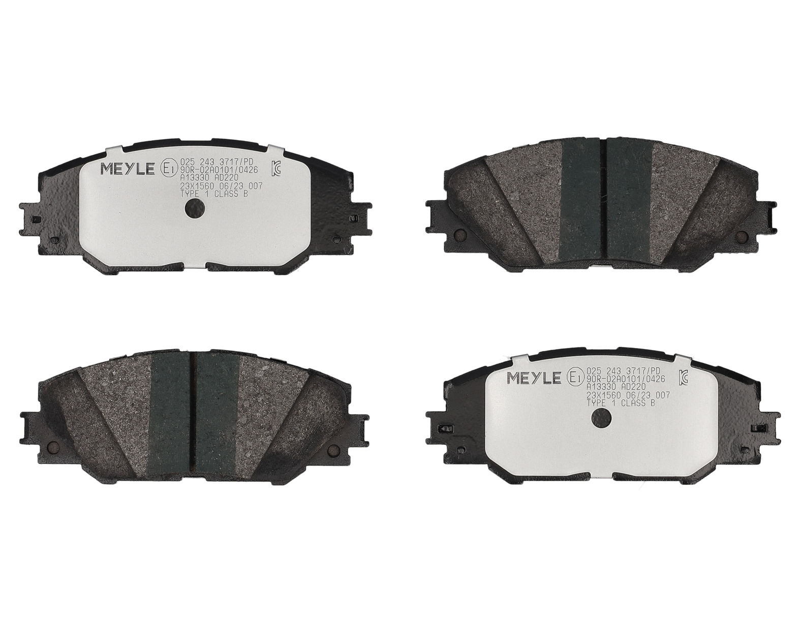 MEYLE Bremseklodser 0252433717pd foraksel for TOYOTA