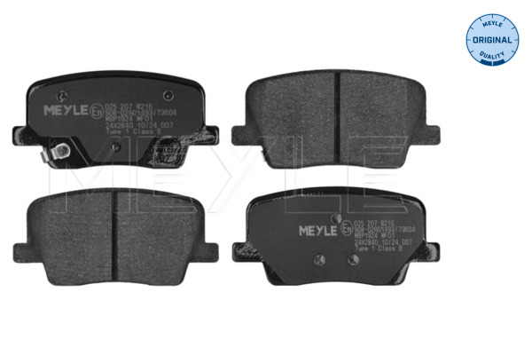MEYLE Bremseklodser 0252078216 bagaksel for SSANGYONG
