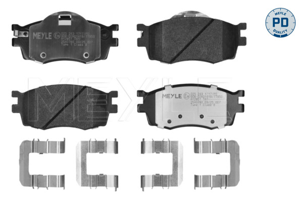 MEYLE Bremseklodser 0252431717pd foraksel for HYUNDAI KIA