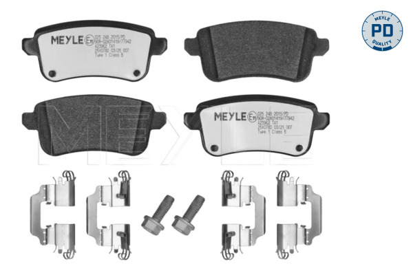 MEYLE Bremseklodser 0252482015pd bagaksel for RENAULT