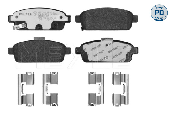 MEYLE Bremseklodser 0252509616pd bagaksel for OPEL VAUXHALL GENERAL MOTORS CHEVROLET