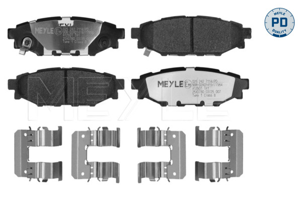 MEYLE Bremseklodser 0252427114pd bagaksel for SUBARU TOYOTA