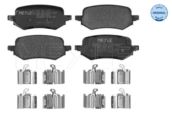 MEYLE Bremseklodser 0252627315 bagaksel for FORD