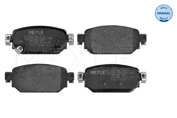 MEYLE Bremseklodser 0252262315 bagaksel for MAZDA