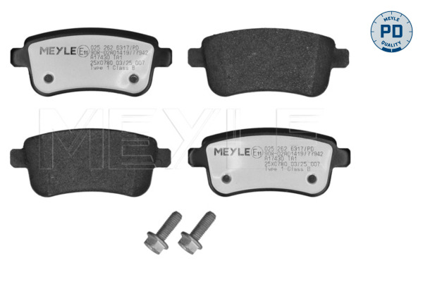 MEYLE Bremseklodser 0252626317pd bagaksel for NISSAN RENAULT