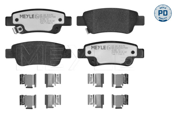 MEYLE Bremseklodser 0252463516pd bagaksel for HONDA