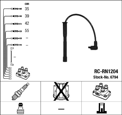 NGK Tændkabelsæt 6794 for DACIA
