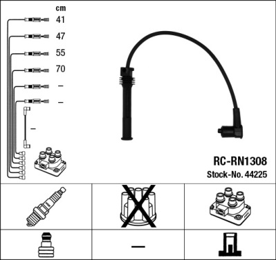 NGK Tændkabelsæt 44225 for RENAULT