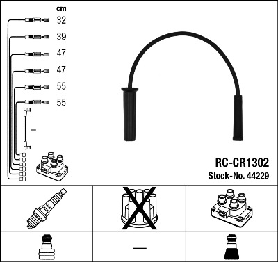 NGK Tændkabelsæt 44229 for CHRYSLER