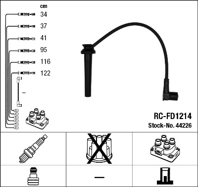NGK Tændkabelsæt 44226 for FORD