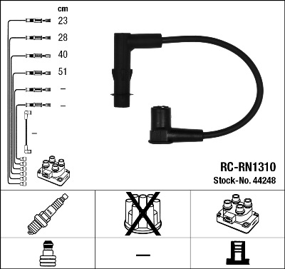 NGK Tændkabelsæt 44248 for RENAULT