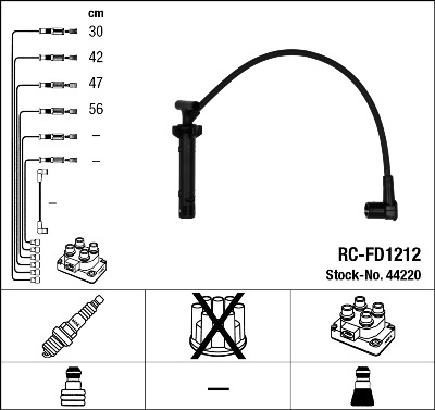 NGK Tændkabelsæt 44220 for FORD