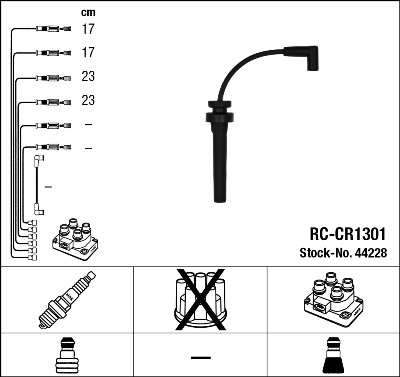 NGK Tændkabelsæt 44228 for CHRYSLER