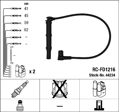 NGK Tændkabelsæt 44234 for FORD