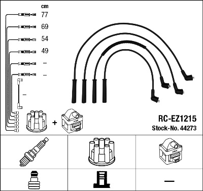 NGK Tændkabelsæt 44273 for MAZDA