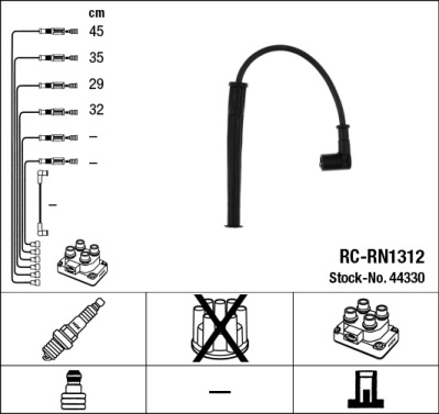 NGK Tændkabelsæt 44330 for NISSAN RENAULT TRUCKS
