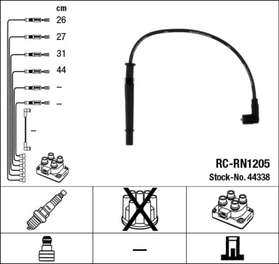 NGK Tændkabelsæt 44338 for RENAULT TRUCKS