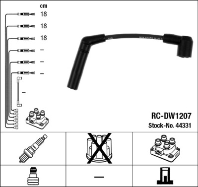 NGK Tændkabelsæt 44331 for DAEWOO