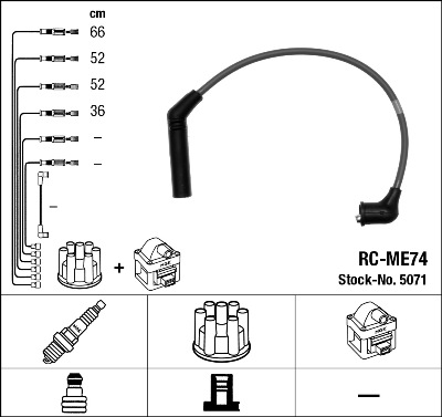 NGK Tændkabelsæt 5071 for MITSUBISHI