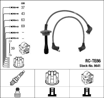 NGK Tændkabelsæt 9641 for DAIHATSU LEXUS