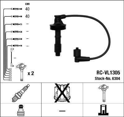NGK Tændkabelsæt 6304 for VOLVO