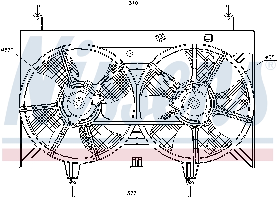 Ventilator, motorkøling, NISSENS, 340 mm, b.la. til Infiniti, 12 V