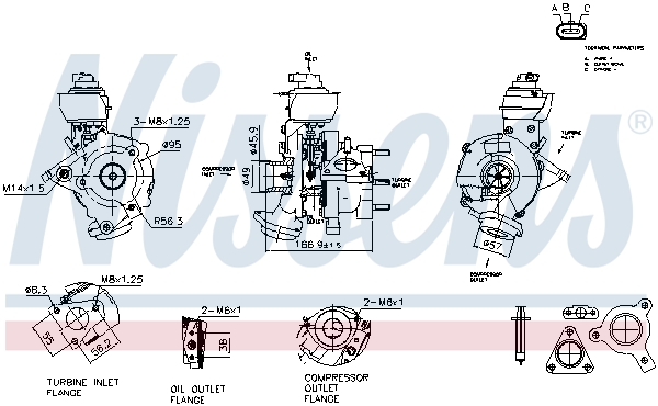 NISSENS Lader, ladesystem 93854 for AUDI
