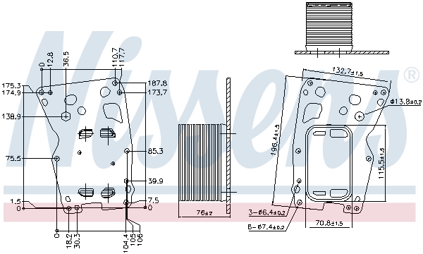 NISSENS Oliekøler, motorolie 90907 for ALPINA BMW