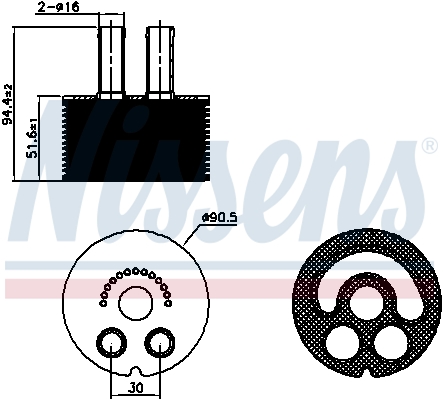 NISSENS Oliekøler, motorolie 90935 for VAUXHALL