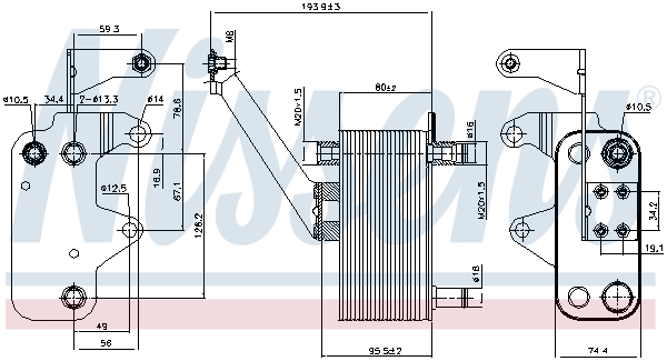 NISSENS Oliekøler, automatisk gearkasse 90952 for LAND ROVER