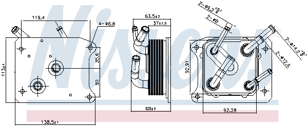 NISSENS Oliekøler, automatisk gearkasse 91292 for INFINITI RENAULT