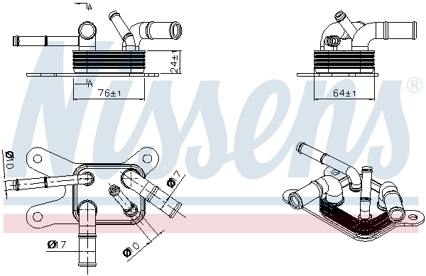 NISSENS Oliekøler, automatisk gearkasse 91529 for TOYOTA