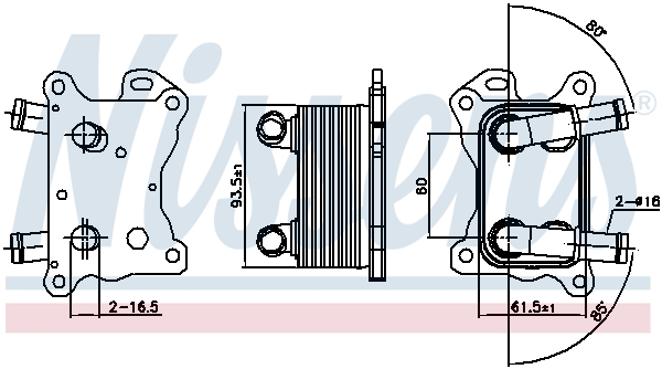 NISSENS Oliekøler, motorolie 90881 for SMART