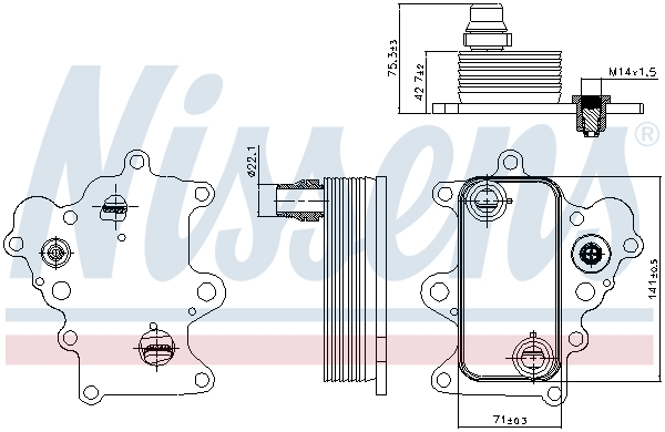 NISSENS Oliekøler, motorolie 90885 for JEEP