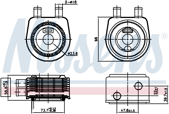 NISSENS Oliekøler, motorolie 90774 for VAUXHALL