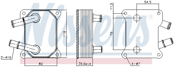 NISSENS Oliekøler, motorolie 90897 for FORD