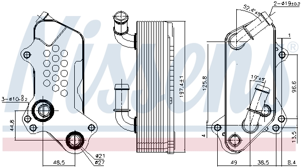 NISSENS Oliekøler, motorolie 91126 for CADILLAC