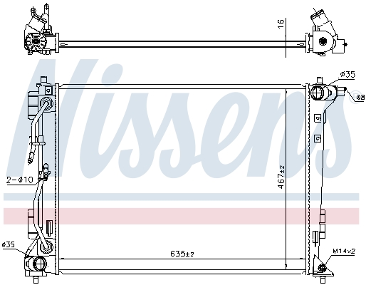 NISSENS Køler, motorkøling 606604 for KIA