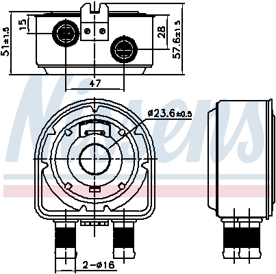 NISSENS Oliekøler, motorolie 91295 for KIA