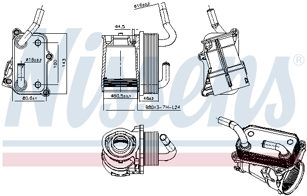NISSENS Oliekøler, motorolie 91317 for MERCEDES-BENZ