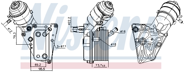 NISSENS Oliekøler, motorolie 91347 for CADILLAC OPEL