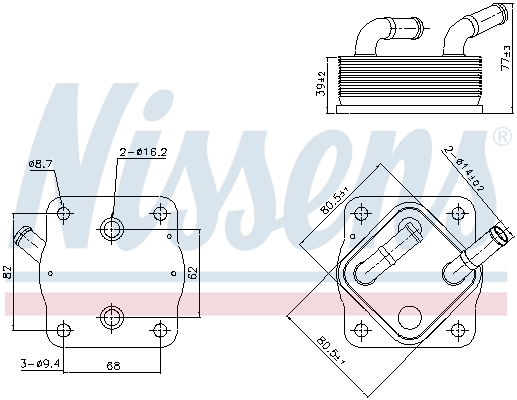 NISSENS Oliekøler, motorolie 91378 for LEXUS TOYOTA
