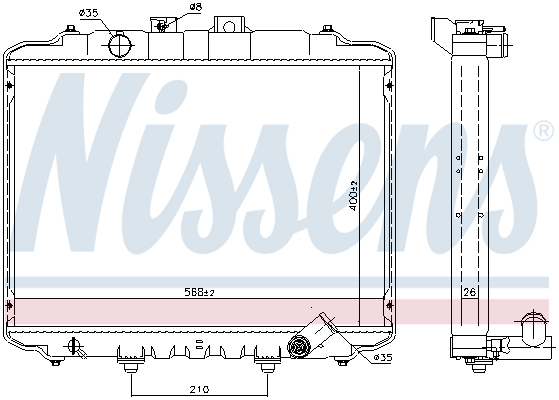 NISSENS Køler, motorkøling 67015 for HYUNDAI