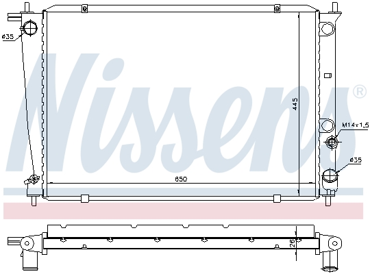 NISSENS Køler, motorkøling 67039 for HYUNDAI