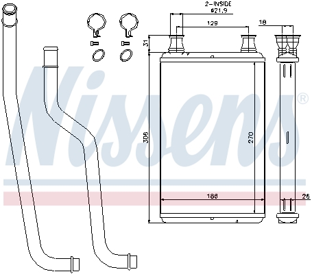 NISSENS Varmeelement, kabinevarme 70978 for DODGE LANCIA