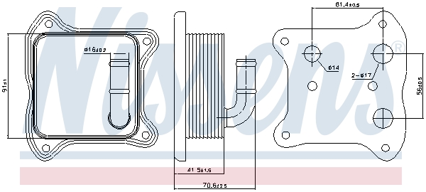 NISSENS Oliekøler, motorolie 90680 for VW