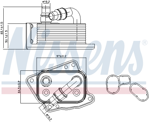 NISSENS Oliekøler, motorolie 90688 for BMW