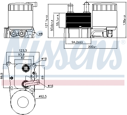 NISSENS Oliekøler, motorolie 90696 for FORD