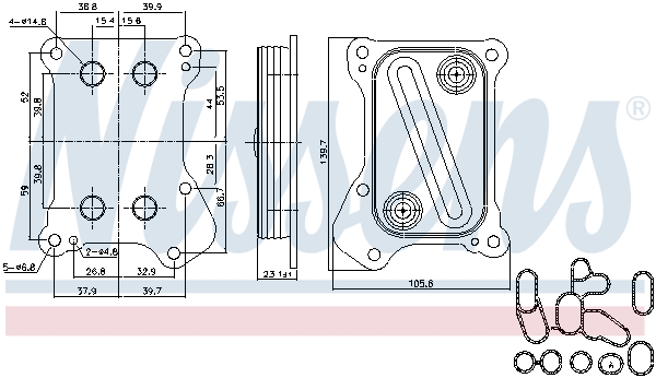 NISSENS Oliekøler, motorolie 90700 for VAUXHALL FORD